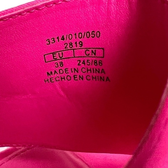 Zara SATIN EFFECT HIGH HEEL SANDALS Barbie neon pink women’s size 8 - Picture 12 of 12